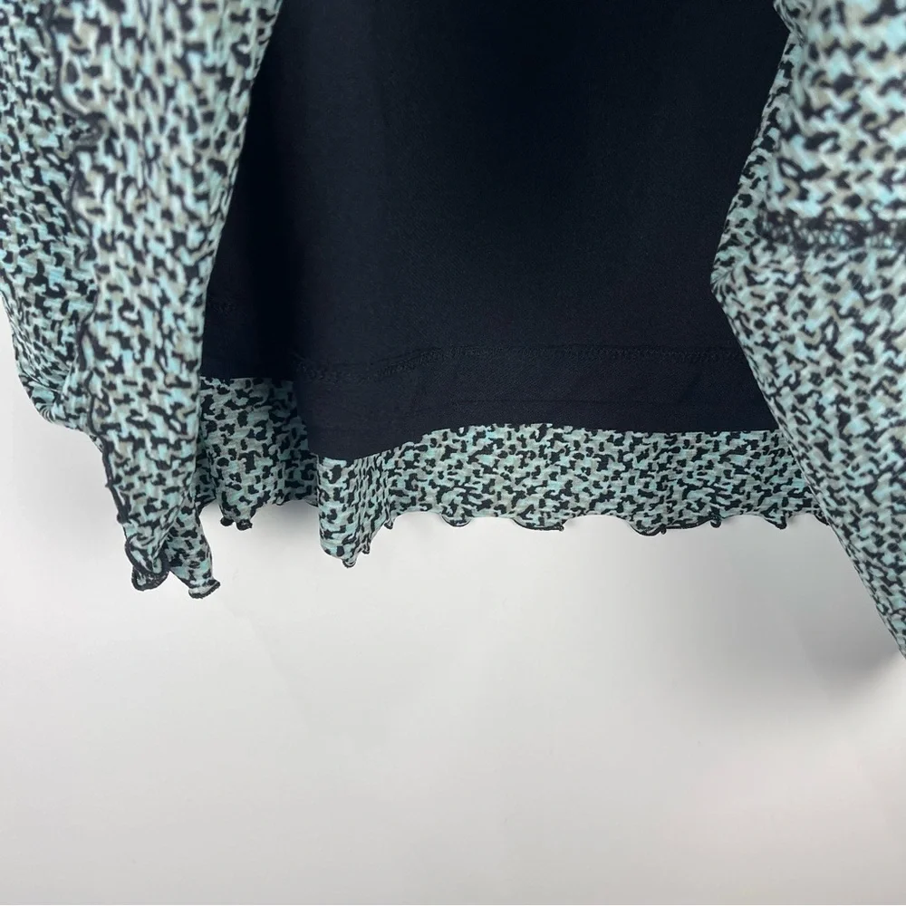 Style & Co Women's Asymmetrical Midi Skirt Teal Black Flowy Y2K Boho Size Medium